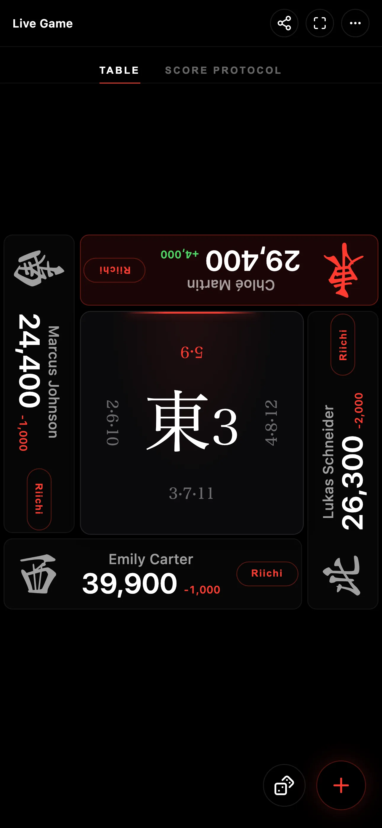 Live game tracker compass board